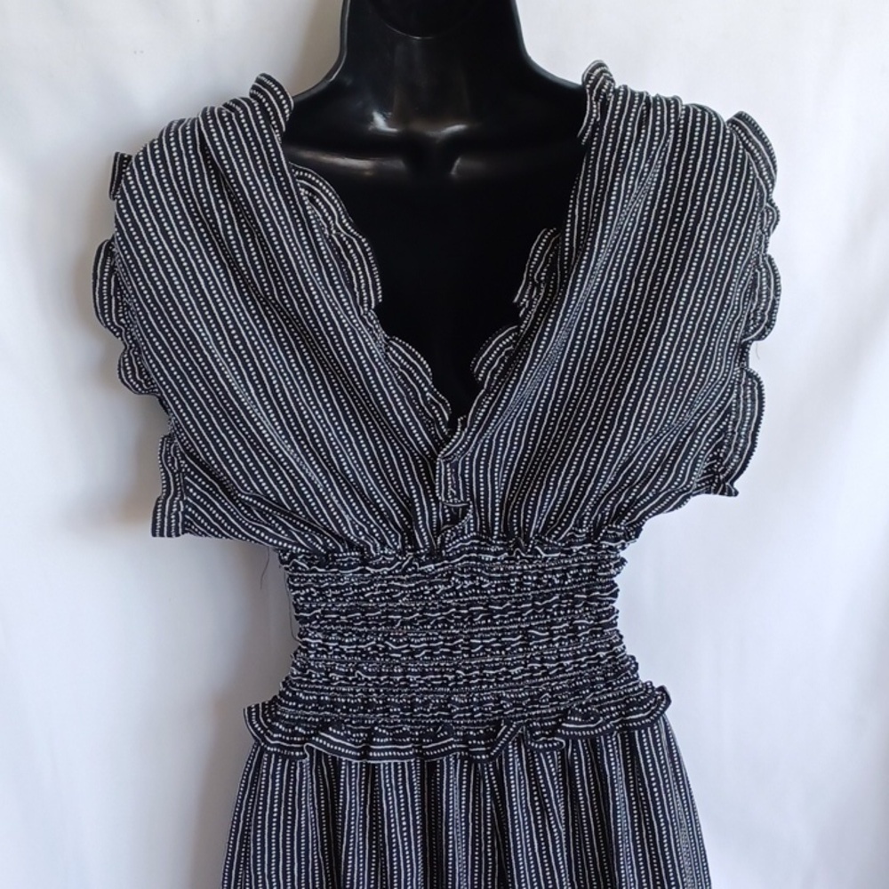 Max Studio Black/white Pin Stripe Wide Leg Jumpsuit - NWT, Sz L - Picture 6 of 10